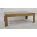 Burrwood coffee table, rectangular on straight supports and having stepped top, 120cm x 42cm