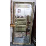 Rectangular mirror with bevelled edge plate, moulded frame, 68cm x 154cm