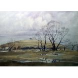 H McDowall (20th century)  Watercolour Winter landscape, signed lower left, 25.5cm x 36.5cm