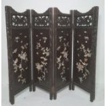 Four-fold screen in the Japanese taste, with mother-of-pearl foliate decoration