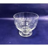 Atlantis Gerald Julotta cut glass pedestal fruit bowl with semi-circular cut band to the body,