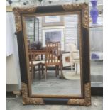 Modern rectangular mirror with moulded frame, 81cm x 111cm