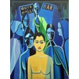 David Toner (b. 1944) Oil on canvas "Guys and Dolls, Bar", signed and dated 72 lower right, 84cm x