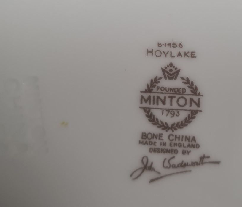 Minton 'Hoylake' pattern part tea service, no.B1456 to base, a set of five Minton dinner plates, - Image 2 of 3