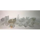 Assorted glassware to include vases, bowls, hors d'oeuvres dish, glasses (4 boxes)