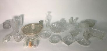 Assorted glassware to include vases, bowls, hors d'oeuvres dish, glasses (4 boxes)