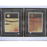 V. Charlesworth (20th Century) Limited edition print Nos. 339 and 114 of 400 "Oriental Sunset II", a