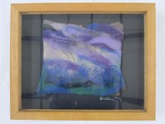Beverley Fry (20th century) Abstract  Picture in felt, signed lower right on the mount, 26 x 34cm