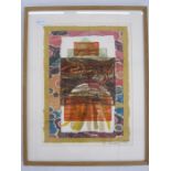 G Fermer (20th century school) Mixed media collage  Signed lower right and dated 1985, 39cm x 29cm