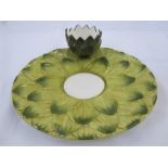 Set of eight Italian Est Ceramiche porcelain artichoke plates, all with dipping bowls and