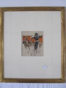 Paul Branson (1885 - 1979) Watercolour "Scarecrow and Deer", initialled RBL lower right with