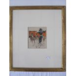 Paul Branson (1885 - 1979) Watercolour "Scarecrow and Deer", initialled RBL lower right with