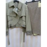 Stella McCartney cotton and wool jacket with curved shaped front (one button missing), epaulette