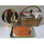 “Assorted vintage silk scarves, various vintage leather and fabric gloves and assorted leather