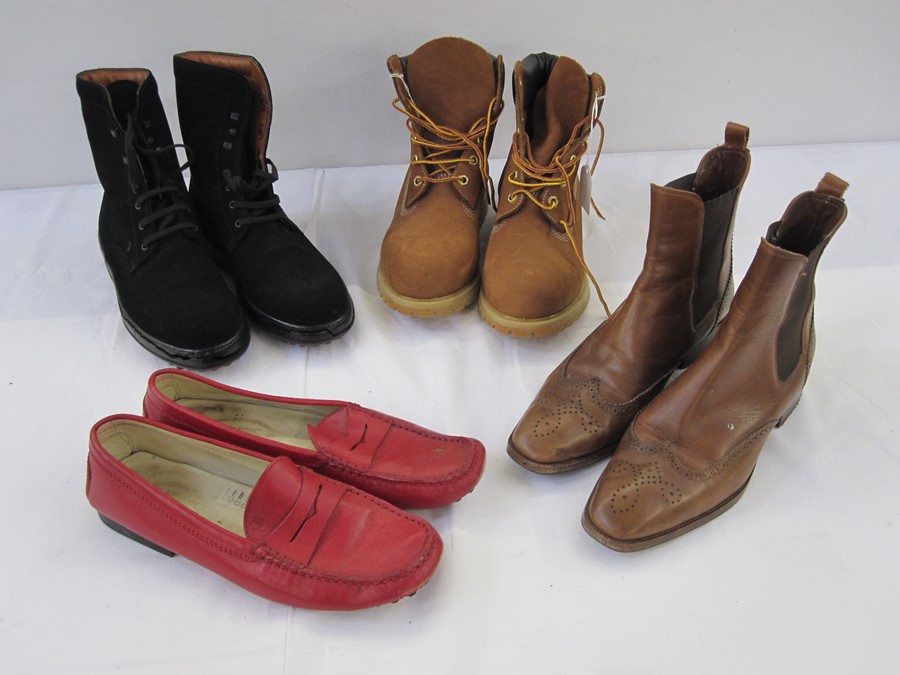 Assorted boots and shoes to include Todds, Ralph Lauren, Chelsea boots, unworn Timberland,