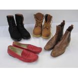 Assorted boots and shoes to include Todds, Ralph Lauren, Chelsea boots, unworn Timberland,