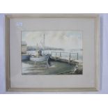 Ronald Carter 20th century school Watercolour "Bembridge Harbour", labelled to reverse, 25 x 35cm