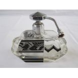 ABC London hand cut crystal perfume bottle, Art Deco style with label