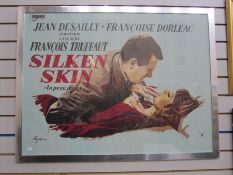 Colour film poster "Silken Skin" , starring Jean Desailly and Francoise Dorleac, directed by