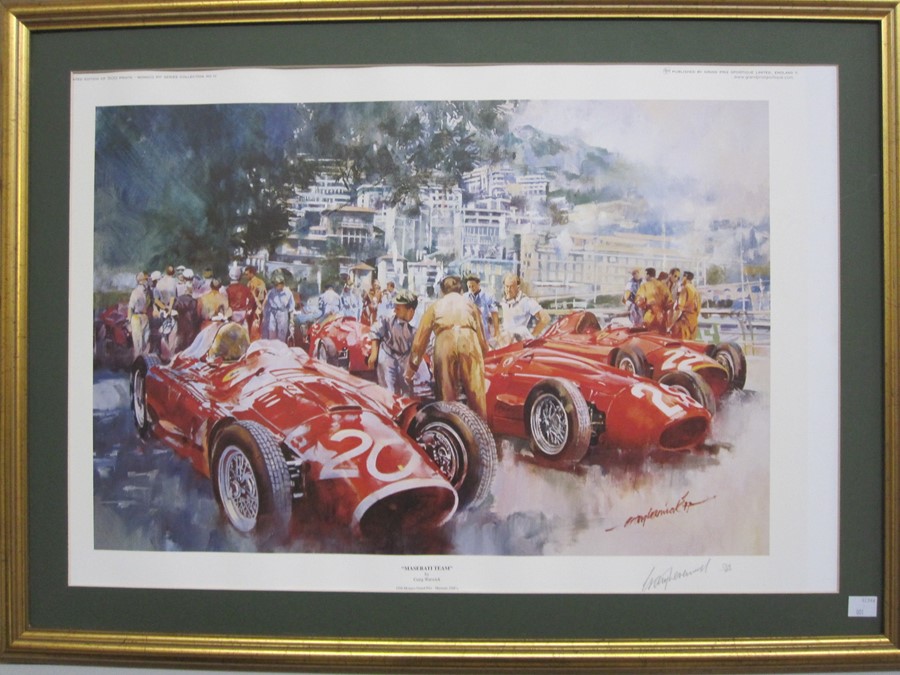 Craig Warwick Limited edition print "Maserati Team" 1956 Monaco Grand Prix, No. 236 of 500, signed