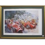 Craig Warwick Limited edition print "Maserati Team" 1956 Monaco Grand Prix, No. 236 of 500, signed