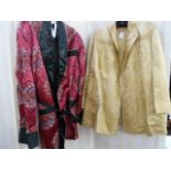 Vintage satin three quarter length jacket, labelled 'Ying Tai Co, Hong Kong and Shanghai', a