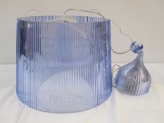 Cartell pale blue transparent plastic ceiling light, designed by F.Laviani Condition ReportAppears