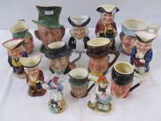 Assorted character jugs to include Lancaster Sandland 'Tony Weller', 'Puck', Beswick no.1.120,