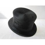 G A Dunn & Co black silk top hat, labelled 300/714 (some wear around the top rim)