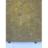 Arts & Crafts/ Aesthetic Movement painting on canvas screen, circa 1880, William Morris-style floral