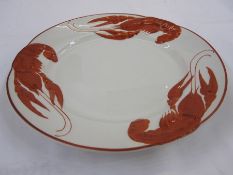 Set of 12 French lobster decorated plates, marked to base 'Rorstrand', in red, decorated with