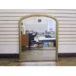 Gilt painted arch-shaped overmantel mirror, 132cm high x 132cm wide approx  Condition Reportmodern