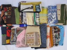 Six vintage Liberty silk scarves, a vintage Liberty wool scarf and other assorted silk scarves to