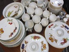 Quantity of Worcester 'Evesham' pattern part dinner and tea service comprising mugs, serving dishes,