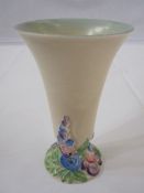 Clarice Cliff trumpet-shaped vase 'My Garden' pattern, numbered 701/5 to base and 'Clarice Cliff',