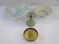 Quantity of studio pottery to include Laurel James Keeley bowl, 20.2cm, Diana Peyton green vase,