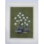 Barbara Shaw Mixed media in textiles Snowdrops, signed in pencil to the margin lower right, 47 x