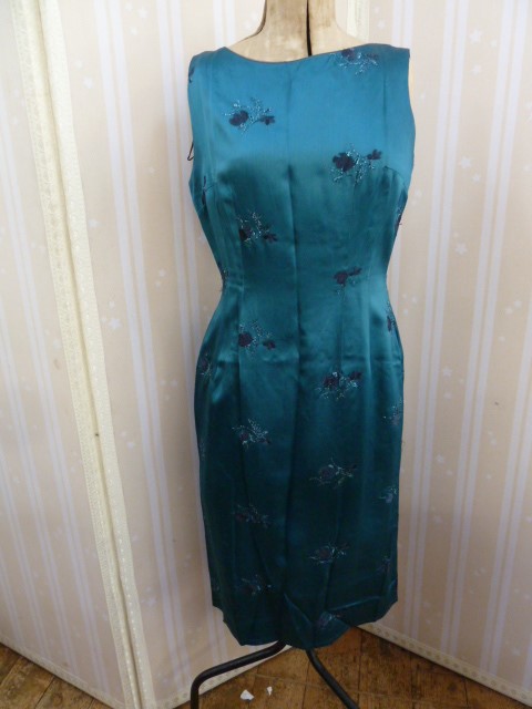 1950's brocade evening dress, full skirted, strapless bandeau top, button detail to the back, a - Image 5 of 8