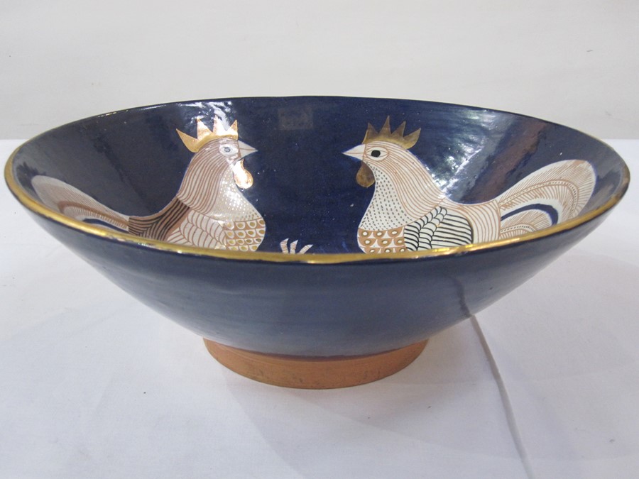 Quantity of studio pottery by Sally Seymour, book illustrator (Penfro)  to include one large serving - Image 2 of 6