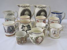 Assorted tankards and jugs to include Coalport 'The Shakespeare' tankard, three Wedgwood 'American