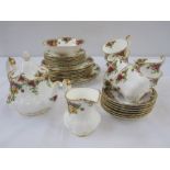 Royal Albert "Old Country Roses" tea set  comprising of teapot, seven cups and saucers, milk jug and