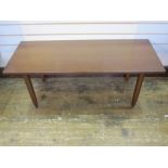 20th century stained oak rectangular occasional table, 119cm x 47cm