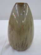 20th century Ashby Guild vase, cylindrical tapered form, in light brown glaze, marked 'Ashby