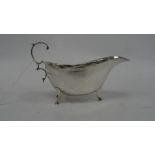 Modern silver sauce boat of typical form, Birmingham 1974, A L Davenport Ltd, 2ozt