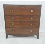 Late 19th/early 20th century mahogany secretaire chest, the top drawer with hinged fall-front