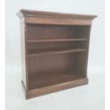 20th century mahogany open bookcase, on plinth base, 92cm x 92.5cm