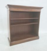 20th century mahogany open bookcase, on plinth base, 92cm x 92.5cm