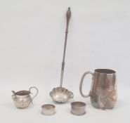 Late 19th century miniature silver jug, decorated, Birmingham 1876(?), maker's mark worn, 1.4ozt,