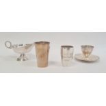 A Swedish silver shot glass, inscribed 'S.C.S Martin Carlsson 19 12/2 11', three crown mark to