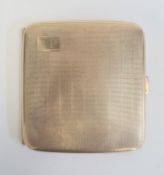 A 1920s 9ct gold Walker & Hall cigarette case, engine turned, initialled 'AP', date mark 1926, 92g